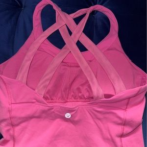 Pink lulu lemon cross back tank